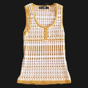 New York & Company 7th Avenue Design Studio Ribbed Sweater Tank Top Striped XS